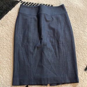 Dark blue chambray pencil skirt